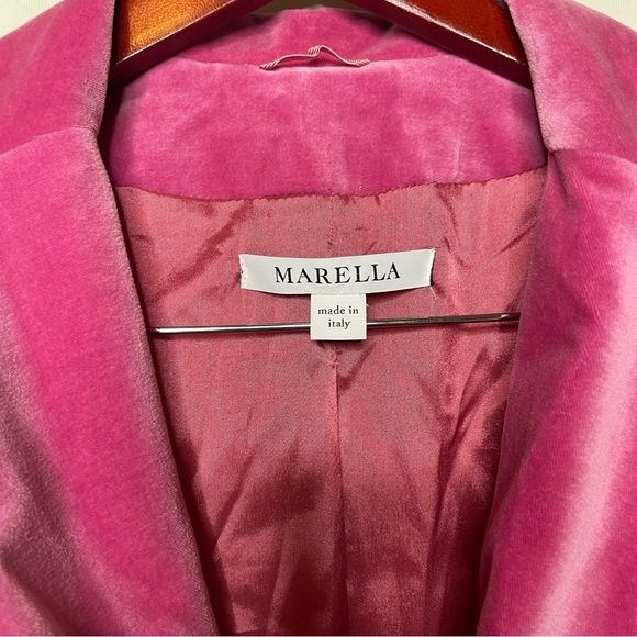 Marella Pink Fuchsia velvet one button closure blazer sz US 6 - Picture 3 of 9